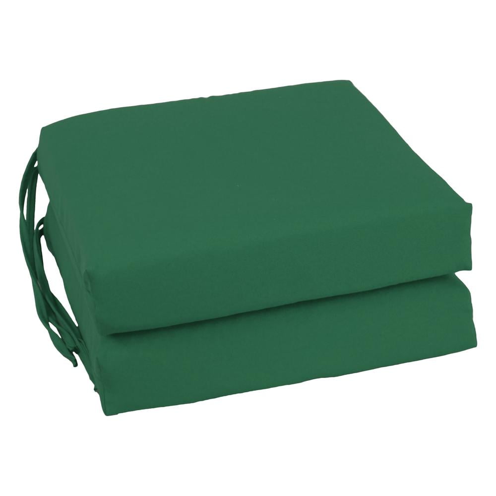 Forest Green Twill Indoor Chair Cushion Set, 16" x 16"