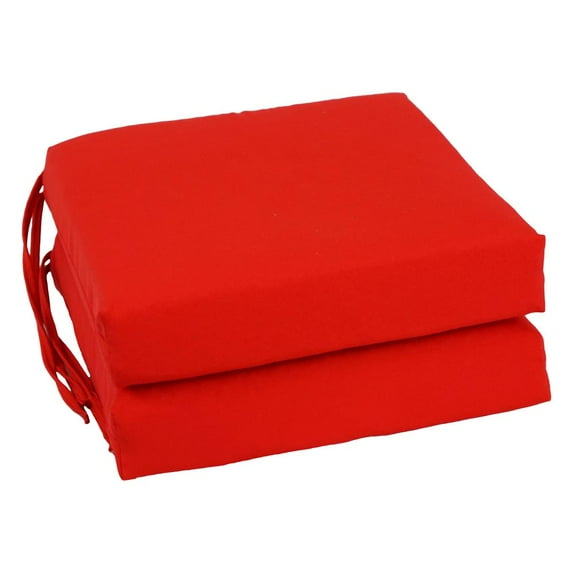 Blazing Needles Indoor 16" x 16" Twill Chair Cushion, Red