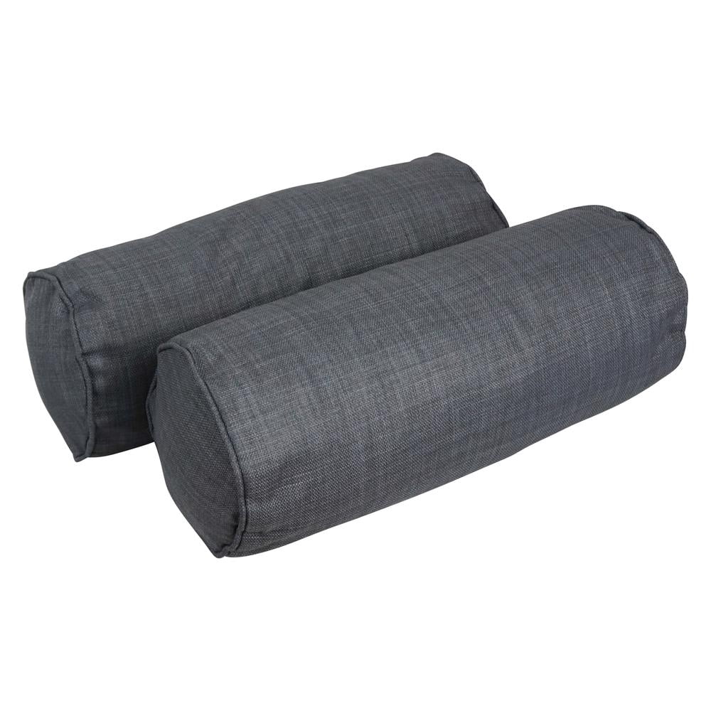 20-inch by 8-inch Double-corded Spun Polyester Bolster Pillows with Inserts (Set of 2) 9814-CD-S2-REO-SOL-15