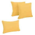 thumbnail image 1 of Double-corded Solid Outdoor Spun Polyester Throw Pillows with Inserts (Set of 3), Lemon, 1 of 5