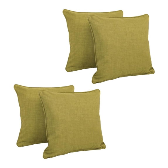 18-inch Double-corded Solid Outdoor Spun Polyester Square Throw Pillows with Inserts (Set of 4) 9810-CD-S4-REO-SOL-02
