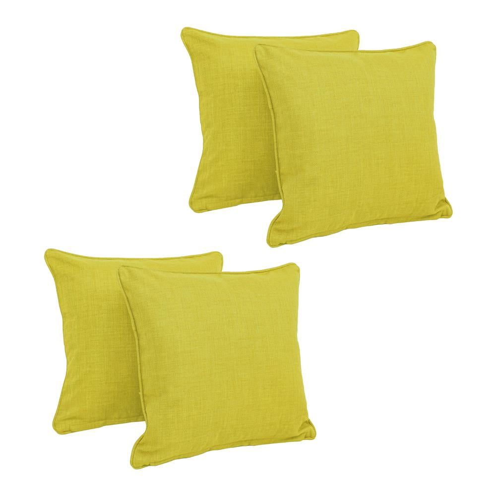 Blazing Needles Indoor/Outdoor Square Corded Throw Pillow, 18", Lime 4 Count