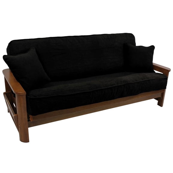 Blazing Needles S/3 Micro Suede Futon Cover Package in Black
