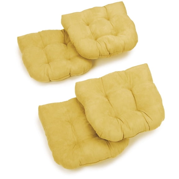 Blazing Needles 19-inch U-Shaped Microsuede Tufted Dining Chair Cushions (Set of 4)