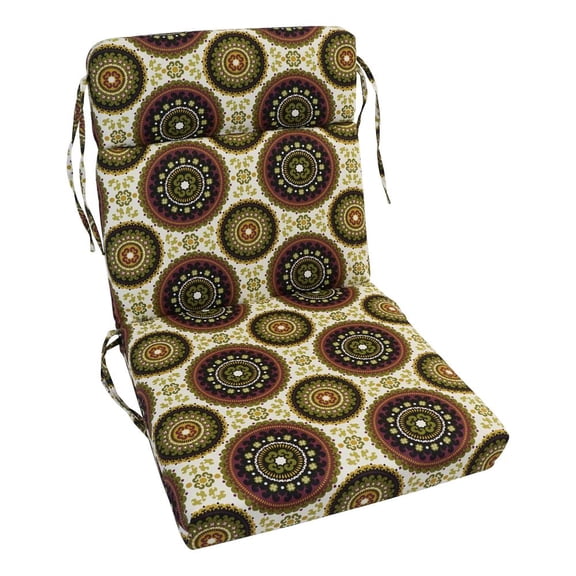 Blazing Needles Multi-Section Outdoor Chair Cushion, 20 x 42, Earthly Delight