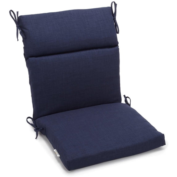 Blazing Needles Spun Polyester Outdoor Seat/Back Chair Cushion-Size:19"x40",Style:Azul