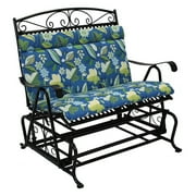 Blazing Needles Outdoor Loveseat Glider Hinged Seat &amp; Back Cushion - 40 x 43 in.