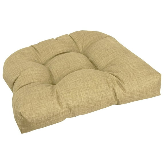 Blazing Needles 19-inch U-Shaped Solid Spun Polyester Tufted Dining Chair Cushion