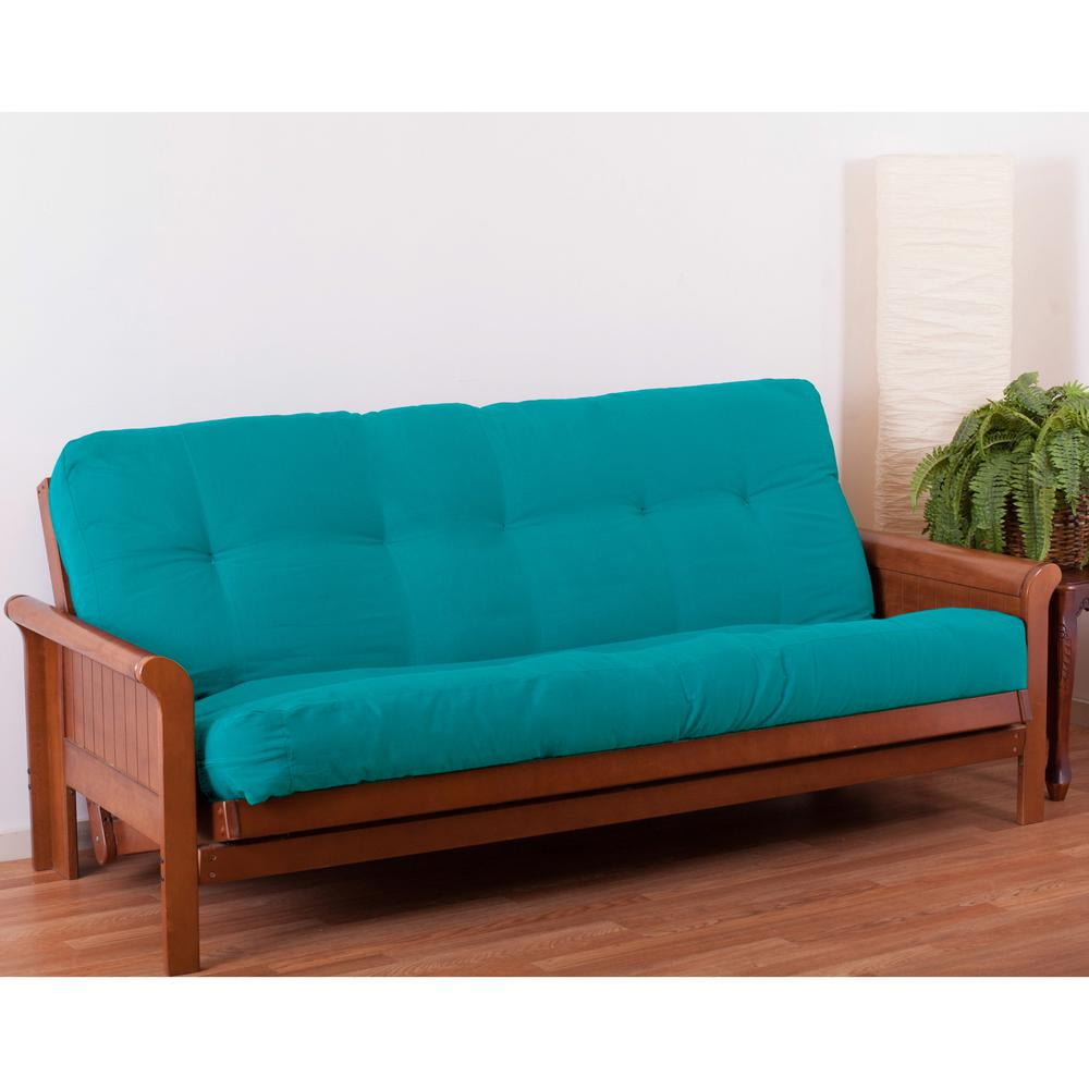 Aqua Blue 8-Inch Twill Full Size Futon Mattress