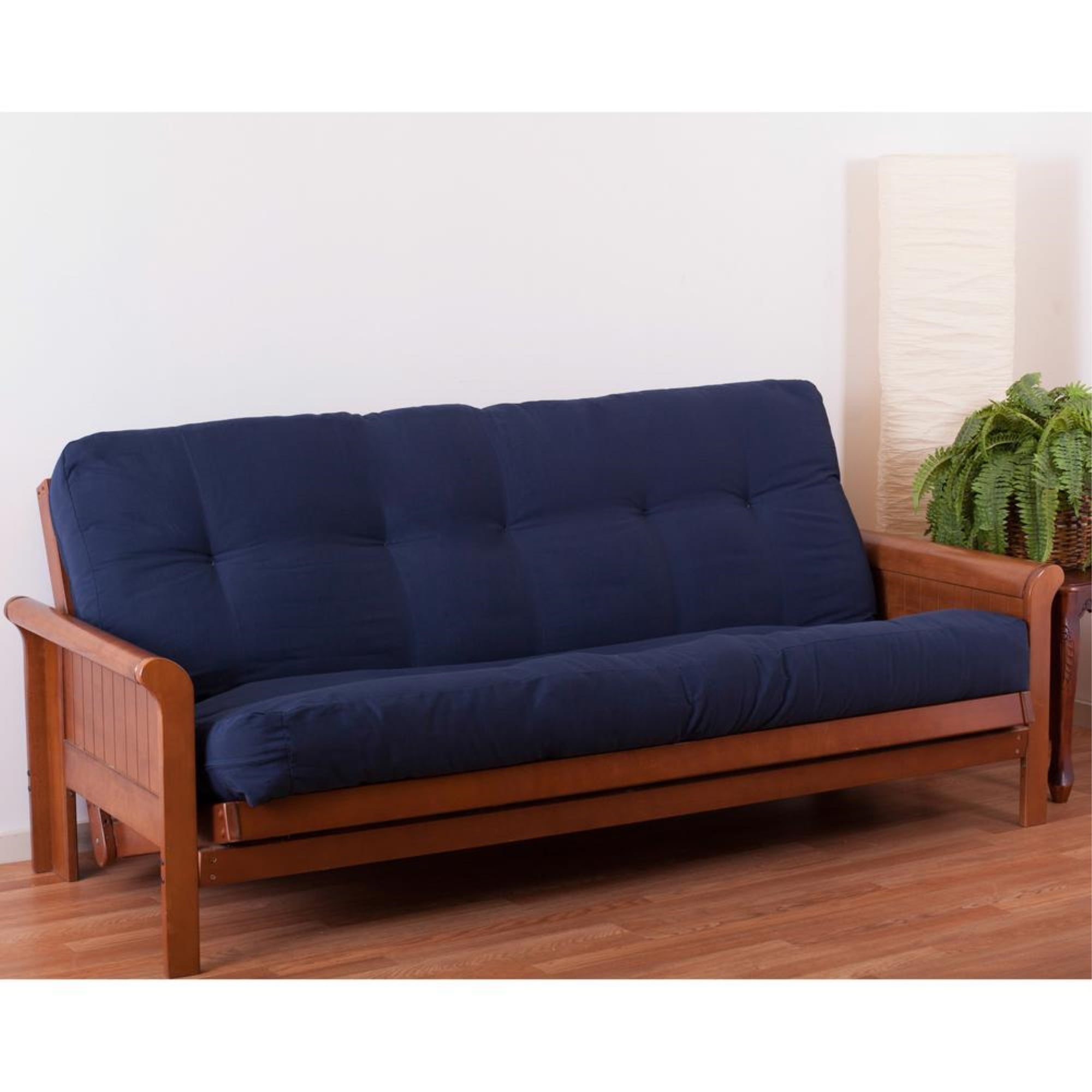 ComfortCore 8" Foam & Cotton Twill Full Futon Mattress - Navy