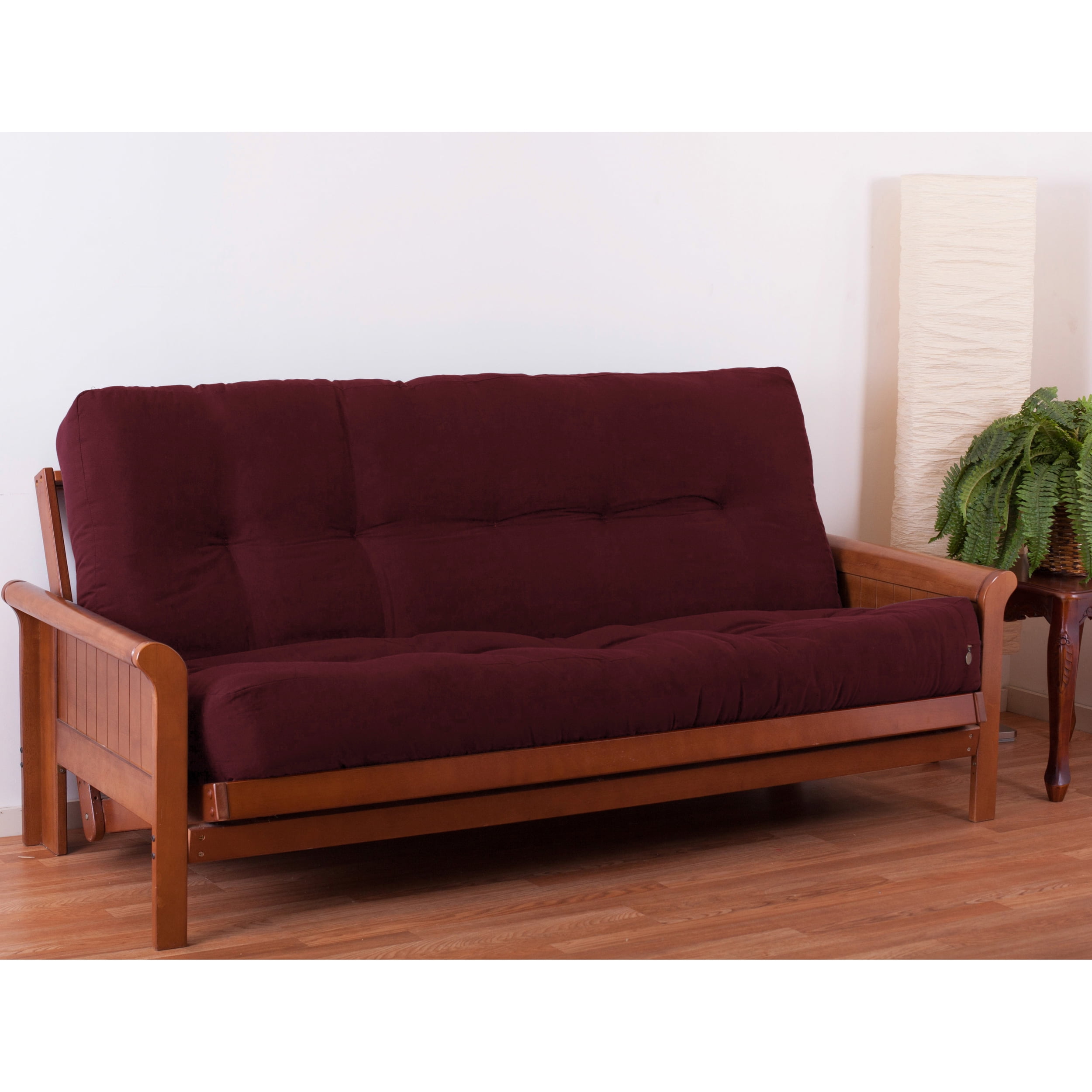 Burgundy Twill 9'' Full-Size Comfort Foam Futon Pad