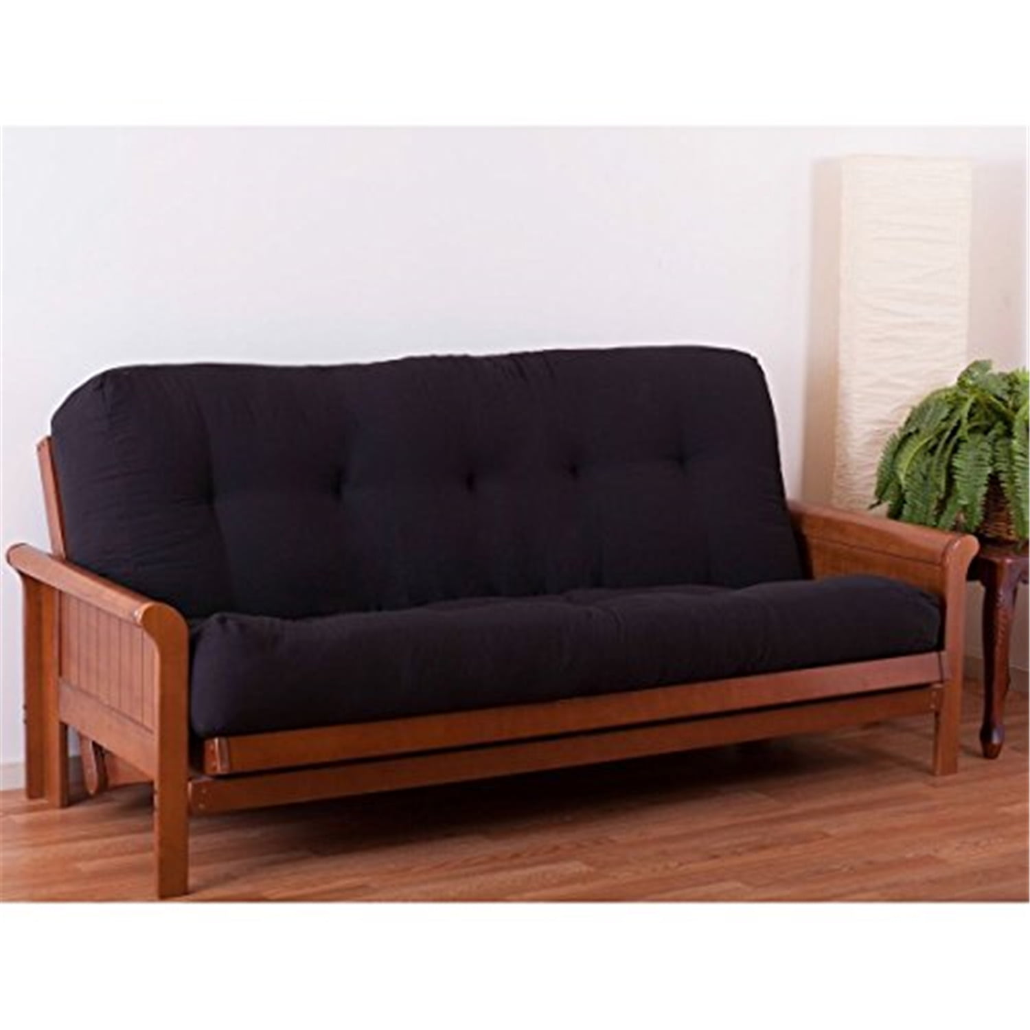 Twin Beige Cotton Polyester Innerspring Futon Pad