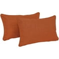 thumbnail image 1 of 20-inch by 12-inch Double-corded Solid Outdoor Spun Polyester Back Support Pillows with Inserts (Set of 2), Cinnamon, 1 of 2