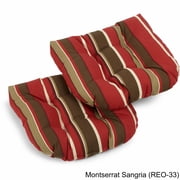 Blazing Needles Reo Striped U-Shaped Outdoor Seating Cushions, Weather-Resistant Fabric 2 Count