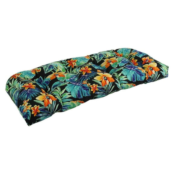 Blazing Needles 42-inch by 19-inch U-Shaped Patterned Spun Polyester Tufted Settee/Bench Cushion  93180-LS-REO-62