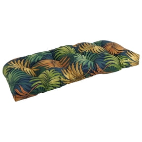 Blazing Needles 42-inch Rounded Back Tufted Outdoor Loveseat/Bench Cushion Laperta Monsoon