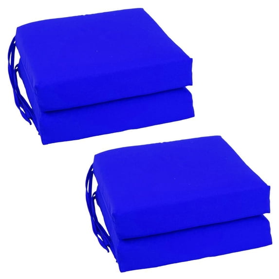 Blazing Needles Set of 4 Indoor Twill Chair Cushions, Royal Blue
