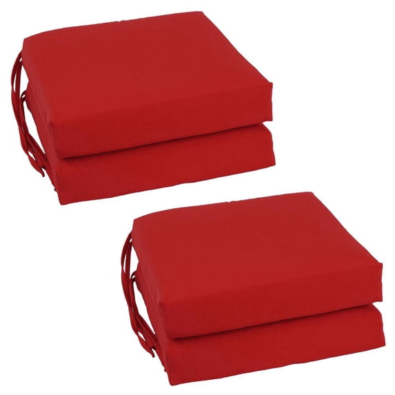 Blazing Needles Set of 4 Indoor Twill Chair Cushions, Ruby Red