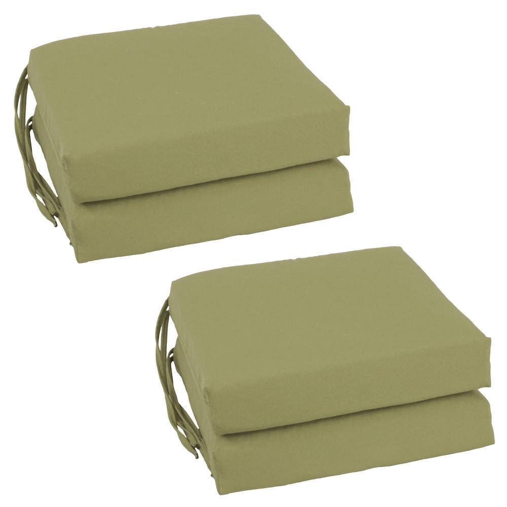 Sage Green Twill Indoor Chair Cushions, 16 x 16, Set of 4