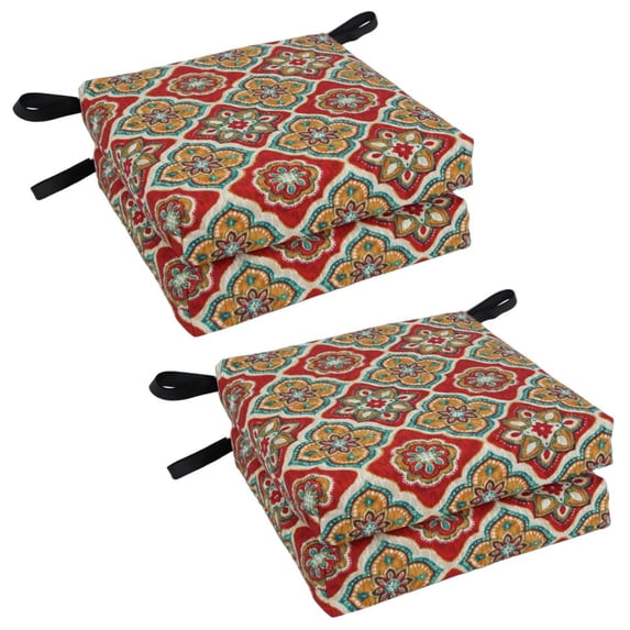 Blazing Needles Set of 4 Outdoor Chair Cushions, Adonis Jewel