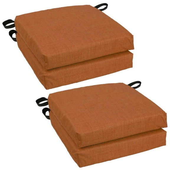 Blazing Needles Set of 4 Outdoor Chair Cushions, Cinnamon
