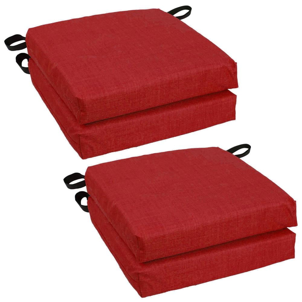 Blazing Needles Set of 4 Outdoor Chair Cushions, Paprika