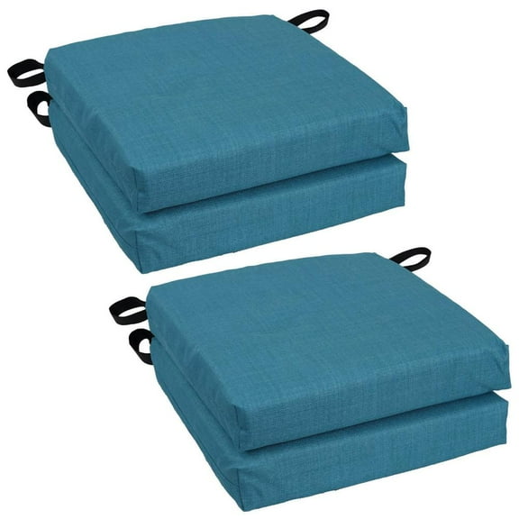 Blazing Needles Set of 4 Outdoor Chair Cushions, Sea Blue