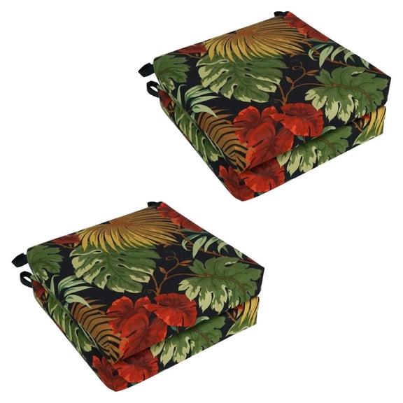 Blazing Needles Set of 4 Outdoor Chair Cushions, Tropique Raven