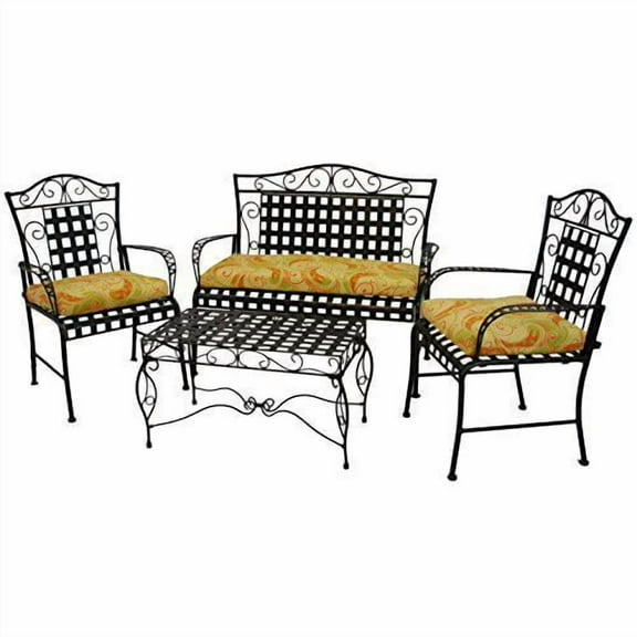 Blazing Needles Set of Three Outdoor Spun Polyester Settee Cushion Set