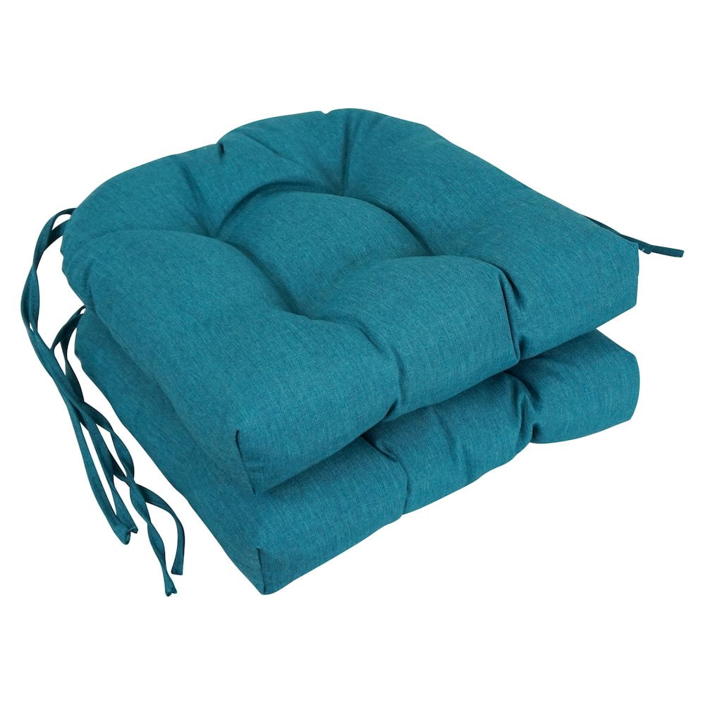 Blazing Needles 16-inch Premium Olefin Tufted Outdoor Chair Cushions (Set of 2)