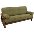 thumbnail image 1 of Blazing Needles Solid Microsuede Double Corded 8 to 9-inch Full Futon Cover Set with Two 20 by 8-inch Bolster Pillows (Set of 3)-Color:Sage Green, 1 of 2