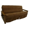 thumbnail image 1 of Solid Microsuede Double Corded 8 to 9-inch Full Futon Slipcover - Saddle Brown, 1 of 5