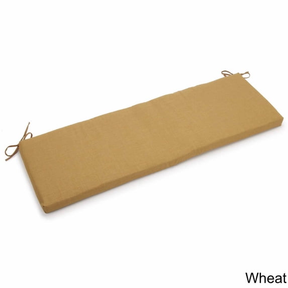 Blazing Needles Solid Outdoor Spun Polyester Bench Cushion, 57" Wide, Wheat