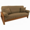thumbnail image 1 of Solid Twill 8 to 9-inch Full Futon Cover Set with Four Throw Pillows (Set of 5) - Toffee, 1 of 5