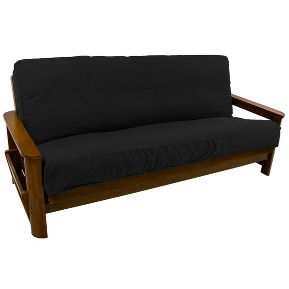 Blazing Needles Solid Twill Full Size Futon Covers in Black - 8" Full (Mattress not included)