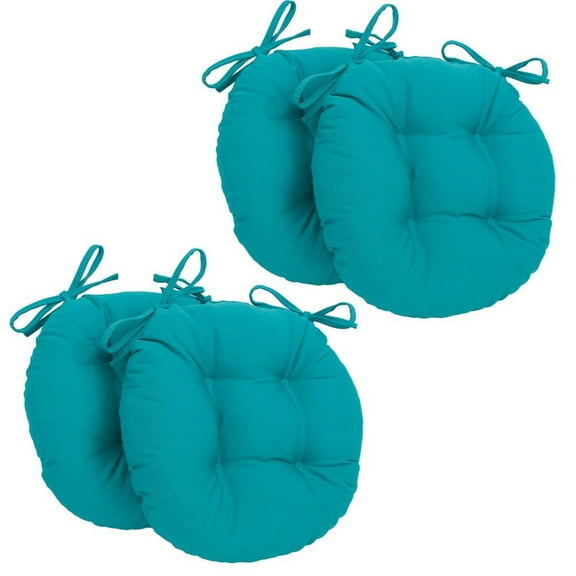 16-inch Solid Twill Round Tufted Chair Cushions (Set of 4)