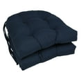 thumbnail image 1 of Blazing Needles Solid Twill U-Shaped Tufted Chair Cushions (Set of 2), 16", Navy, 1 of 5