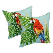 Blazing Needles Spun Polyester 17-inch Outdoor Throw Pillows (Set of 2)