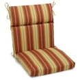 thumbnail image 1 of Blazing Needles Spun Polyester Outdoor Squared Seat/Back Chair Cushion-Color:Kingsley Stripe Ruby, 1 of 5