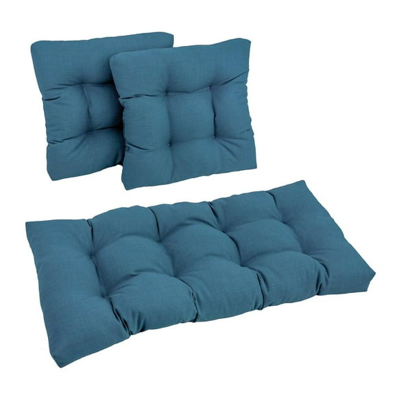 Blazing Needles Squared Solid Spun Polyester Tufted Settee Cushions (Set of 3) 94006-REO-SOL-16