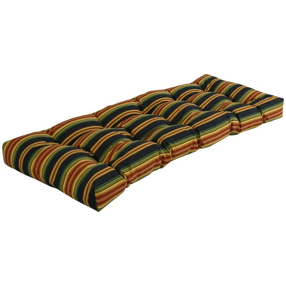 Blazing Needles 46-inch by 19-inch Tufted Patterned Outdoor Spun Polyester Loveseat Cushion