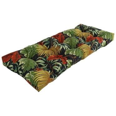 Blazing Needles 46-inch by 19-inch Tufted Patterned Outdoor Spun Polyester Loveseat Cushion