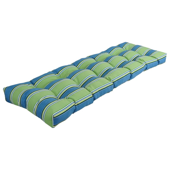 Blazing Needles Tufted Indoor/Outdoor Bench Cushion (Multiple widths from 46 to 60 inch) 60-inch - Haliwell Caribbean
