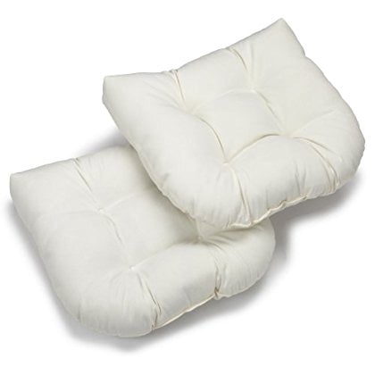 Blazing Needles Twill 19-Inch by 19-Inch by 5-Inch U-Shaped Cushions, Egg, Set of 2