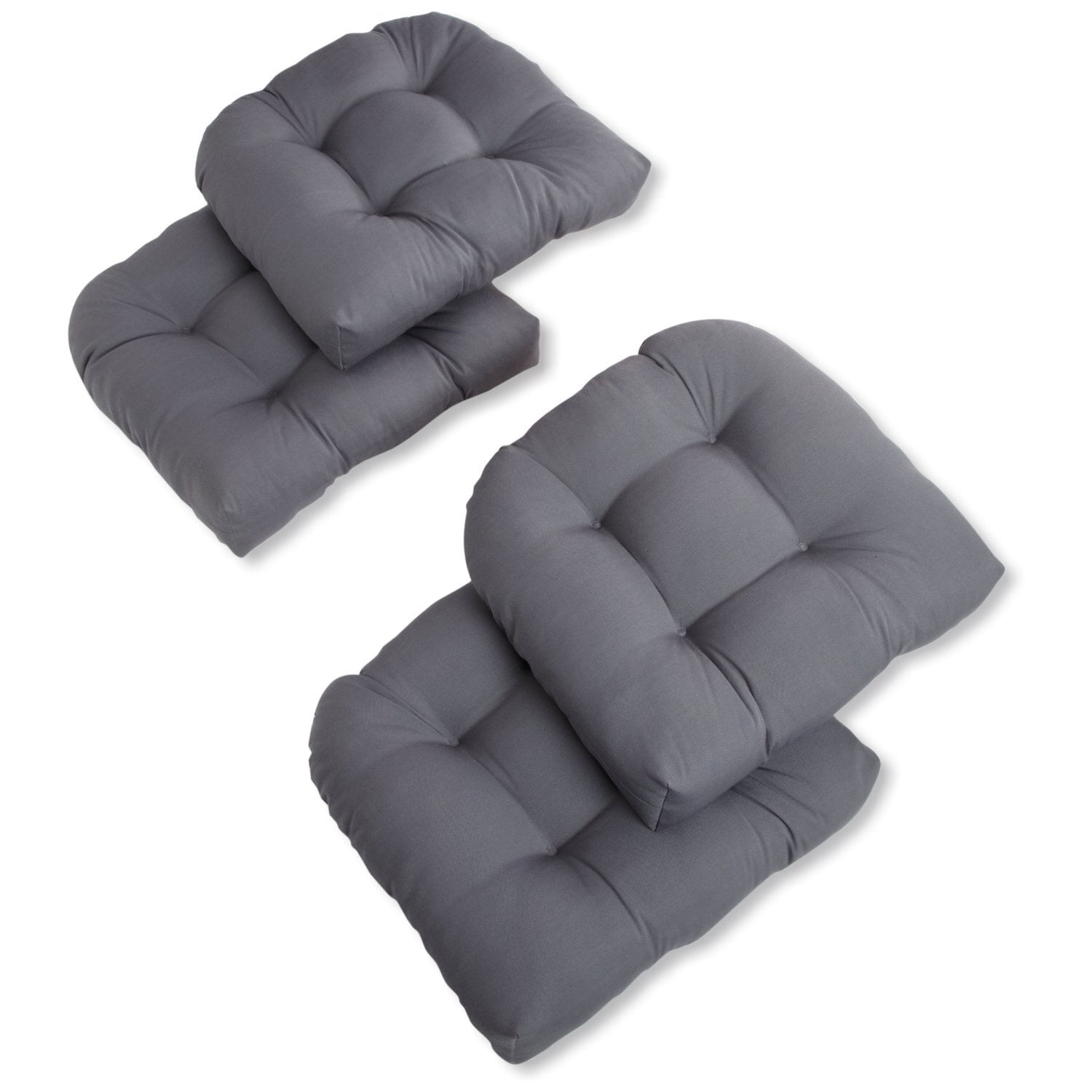 Blazing Needles Twill UShaped Indoor Chair Cushion Set of 4