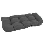 Blazing Needles 42-inch by 19-inch Twill Rounded Back Bench/Loveseat Cushion - 42 x 19 Steel Grey