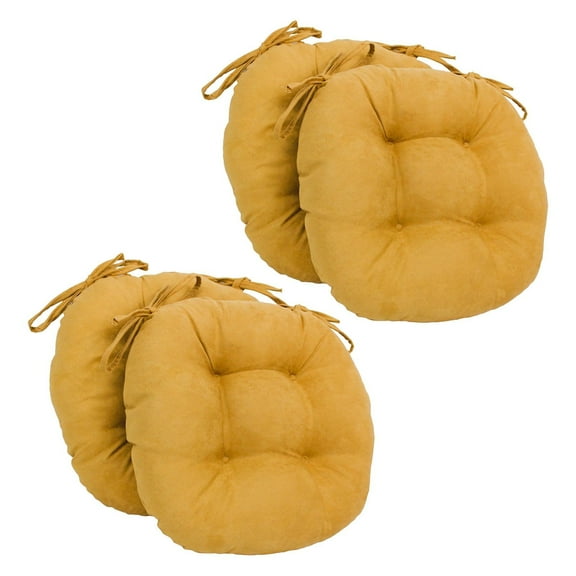 Blazing Needles U-Shape 16 x 16 in. Micro Suede Dining Chair Cushions - Set of 4