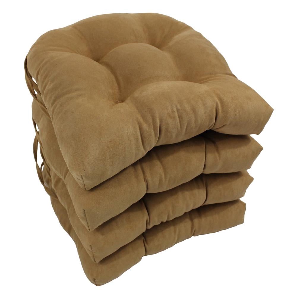 Blazing Needles U-Shape 16 x 16 in. Micro Suede Dining Chair Cushions ...