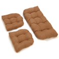 thumbnail image 1 of U-Shaped Microsuede Tufted Settee Cushion Set (Set of 3) - Saddle Brown, 1 of 2