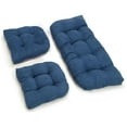 thumbnail image 1 of U-Shaped Microsuede Tufted Settee Cushion Set (Set of 3) - Indigo, 1 of 2